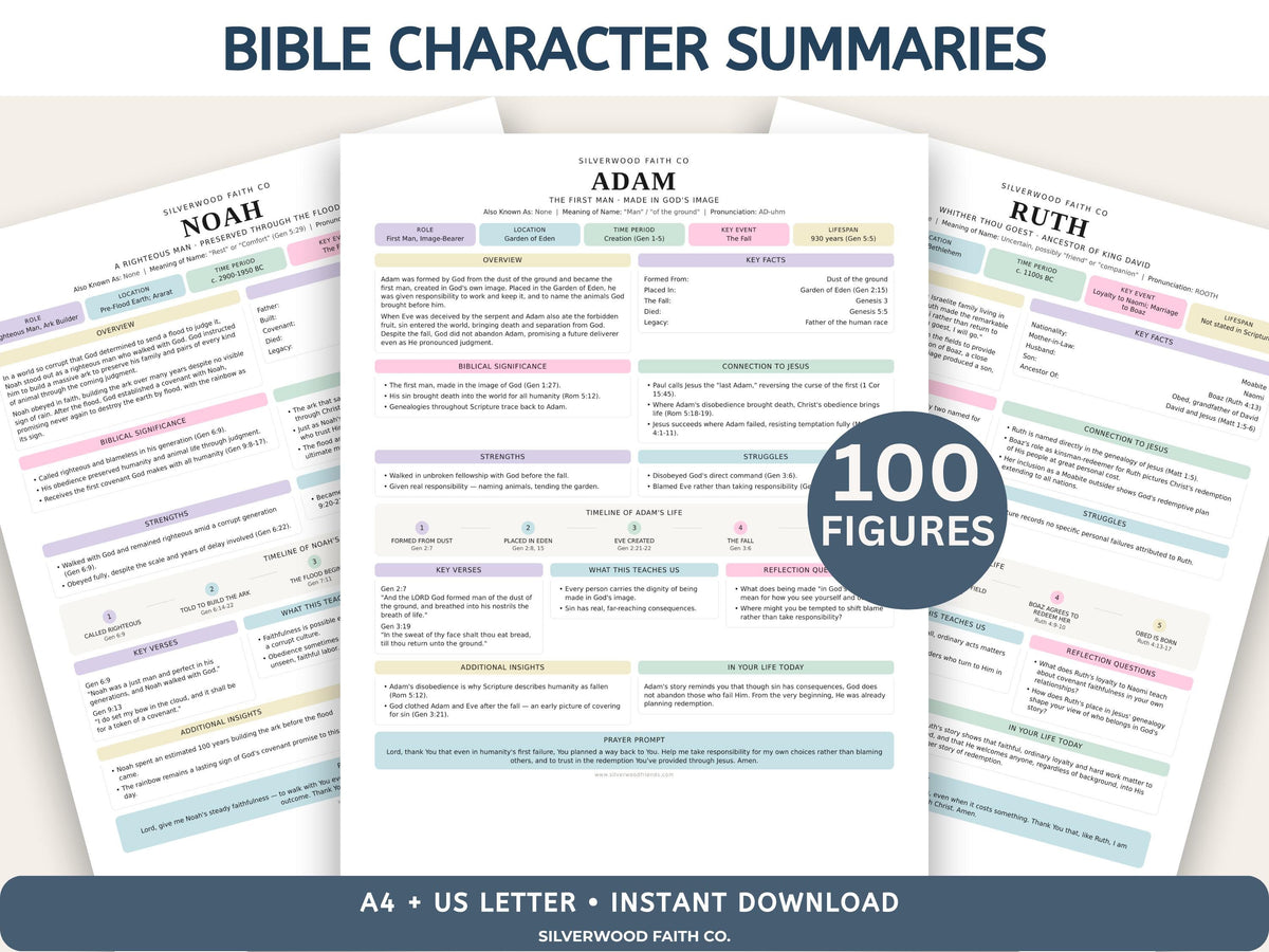 Mega Bible Study Bundle, Bible Study Guides, Bible Summaries, Sunday School Lessons, Bible Study Resource Tool, PASTEL (Digital Download)