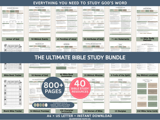 Mega Bible Study Bundle, Bible Study Guides, Bible Summaries, Sunday School Lessons, Bible Study Resource Tool, SAGE(Digital Download)