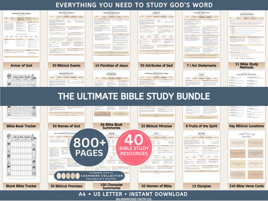 Mega Bible Study Bundle, Bible Study Guides, Bible Summaries, Sunday School Lessons, Bible Study Resource Tool (Digital Download)