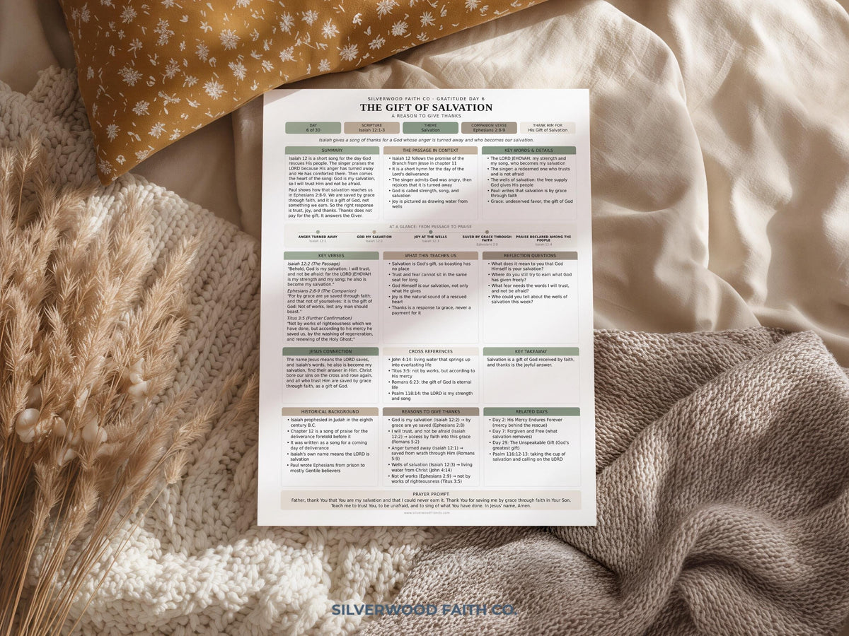 Thanksgiving 30 Day Gratitude Bible Study Guide, Sage Green Bible Study Inserts, Bible Tips Ins, Thanksgiving Bible Verse (Digital Download)