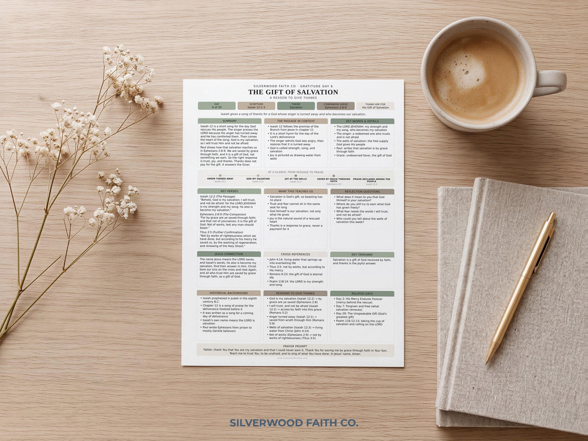 Thanksgiving 30 Day Gratitude Bible Study Guide, Sage Green Bible Study Inserts, Bible Tips Ins, Thanksgiving Bible Verse (Digital Download)