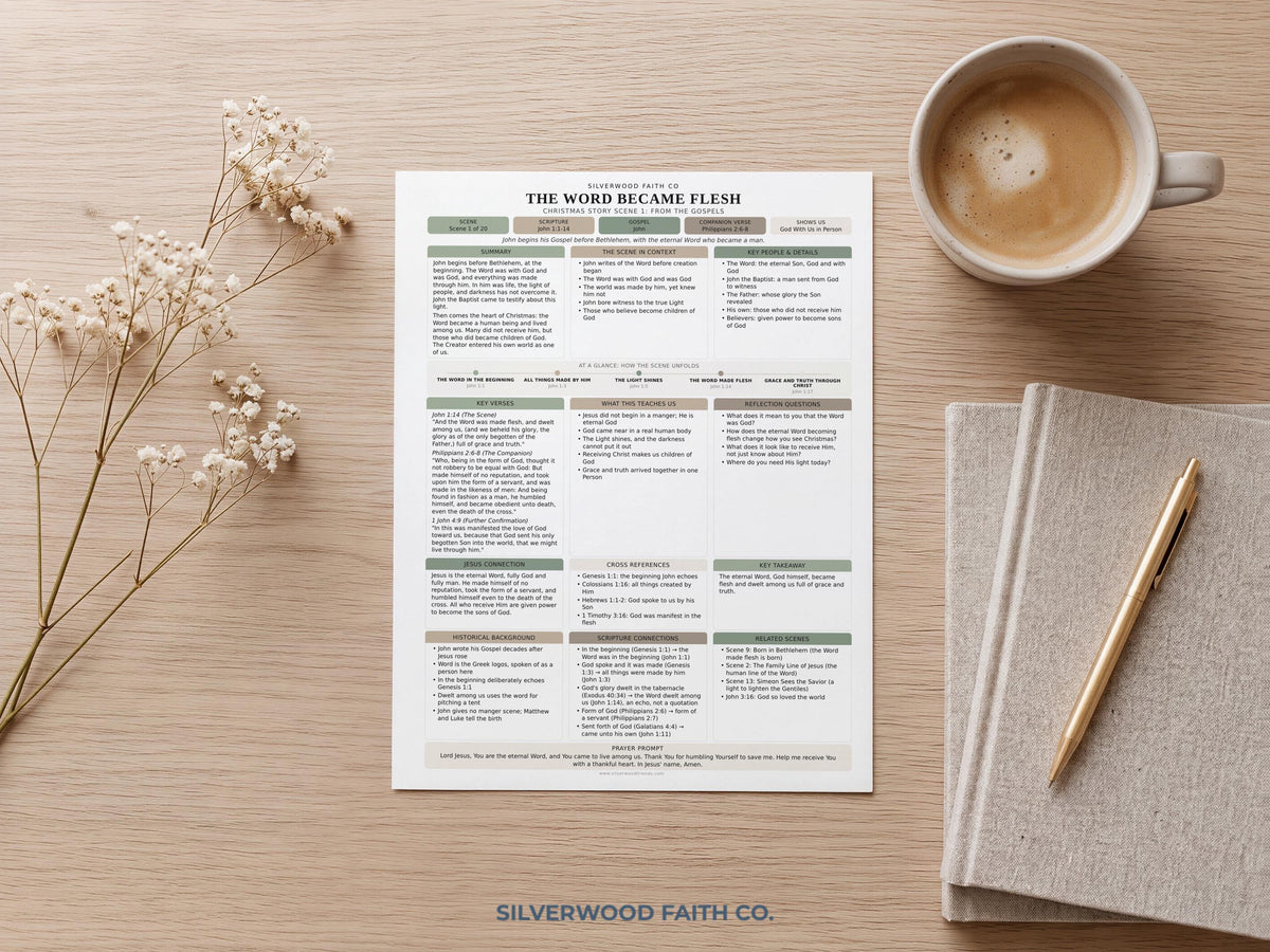 Christmas Nativity Bible Study Guide, Birth of Jesus Bible Study Inserts, Green Bible Tips Ins, Christmas Story Devotional(Digital Download)