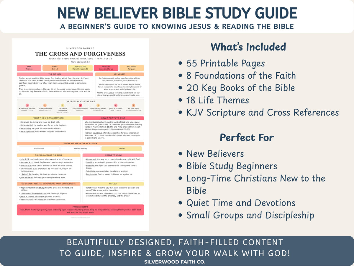 Beginner Bible Study Guide Inserts, Bible Study Tip Ins, New Believer Bible Study Guide, New Believer Baptism Gift, PDF (Digital Download)