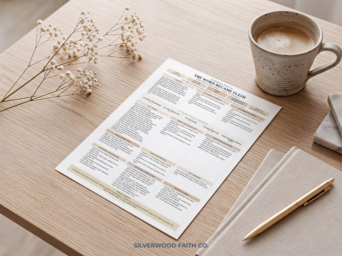 Christmas Nativity Bible Study Guide, Birth of Jesus Bible Study Inserts, Neutral Bible Tips Ins, Christmas Devotional (Digital Download)