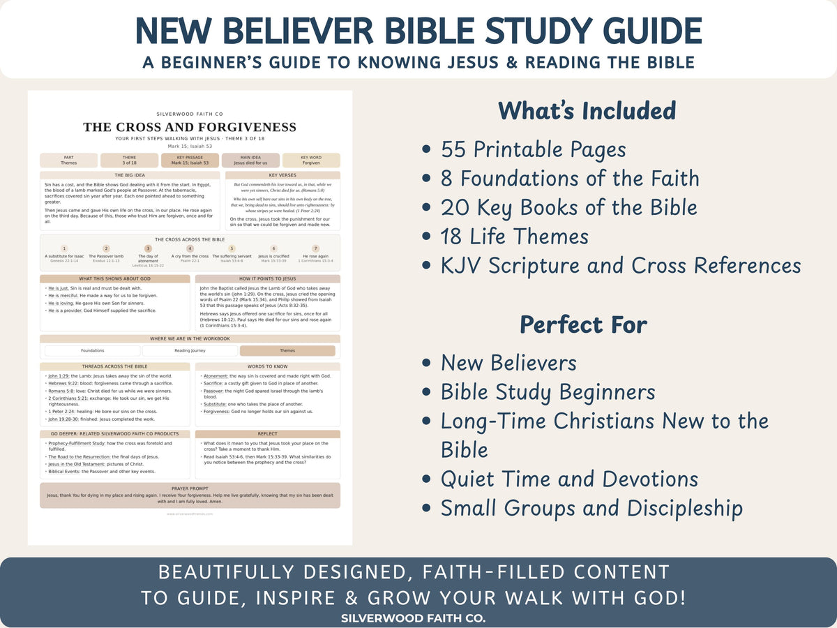Beginner Bible Study Guide Inserts, Bible Study Tip Ins, New Believer Bible Study Guide, New Believer Baptism Gift, PDF (Digital Download)