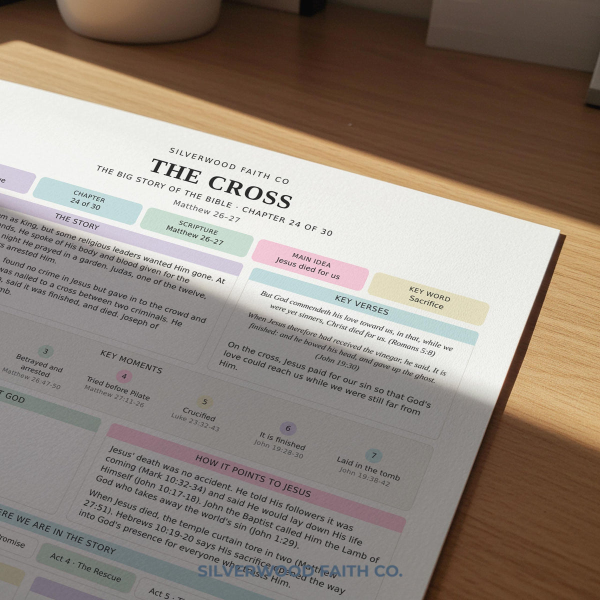 Bible Story Study Guide Printable, Bible Study Guides for Beginners, New Believer Bible Summaries, Sunday School Lessons, (Digital Download)