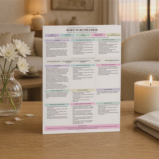 Advent Bible Study Guide, 25 Days of Advent Bible Study Inserts, Christmas Bible Study Tip Ins, Promise and Fulfillment (Digital Download)