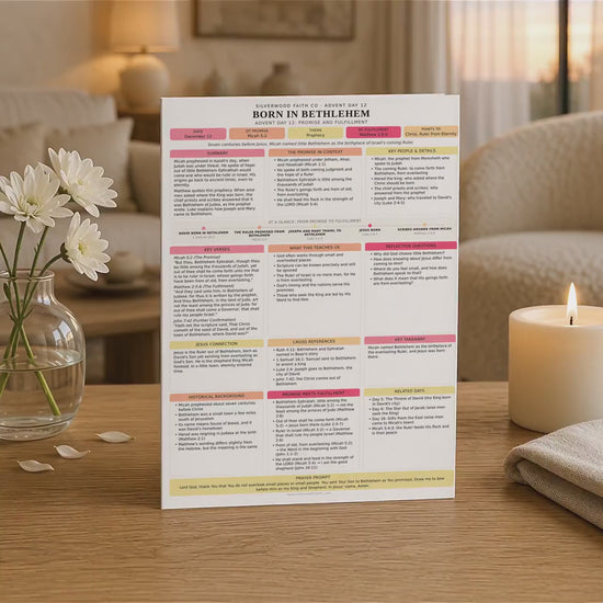 Advent Bible Study Guide, 25 Days of Advent Bible Study Inserts, Christmas Bible Study Tip Ins, Promise and Fulfillment (Digital Download)