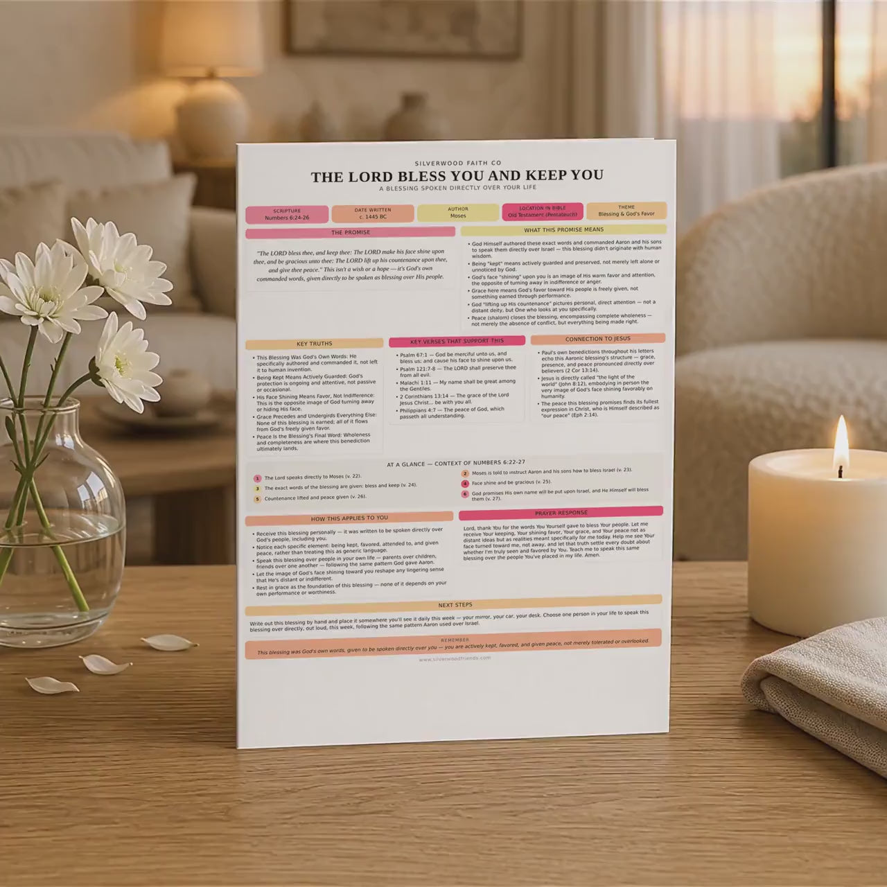 Bible Inserts Biblical Promises Summaries: 50 Promises that God Makes and Keeps, Bible Study Tip Ins, PINK MEADOW (Digital Download) 526