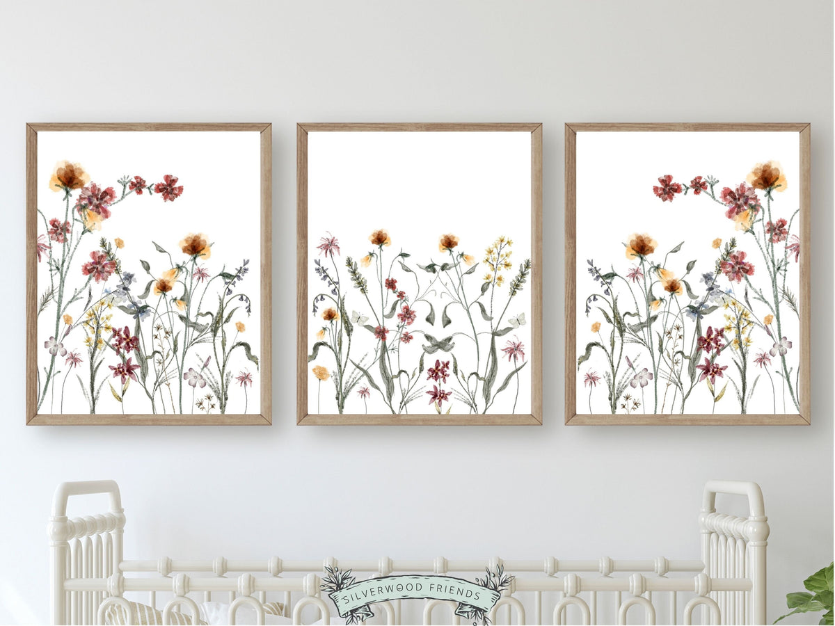 Girls Wildflower Nursery Prints – Silverwood Friends