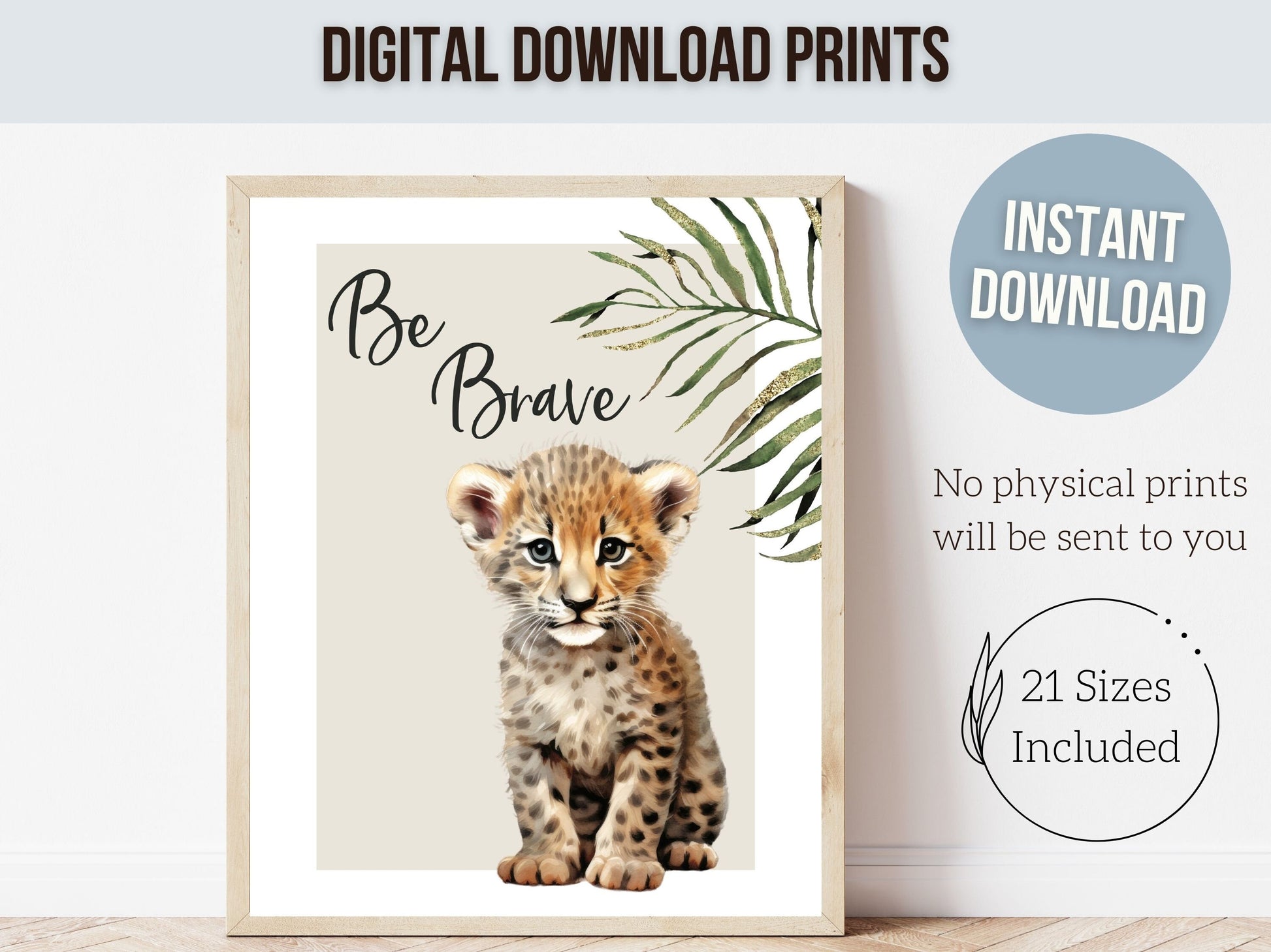 Safari Jungle Animal Nursery Prints, Safari Nursery Decor, Newborn Gift, Neutral Nursery Wall Art,Giraffe Elephant Tiger Quote Digital Print