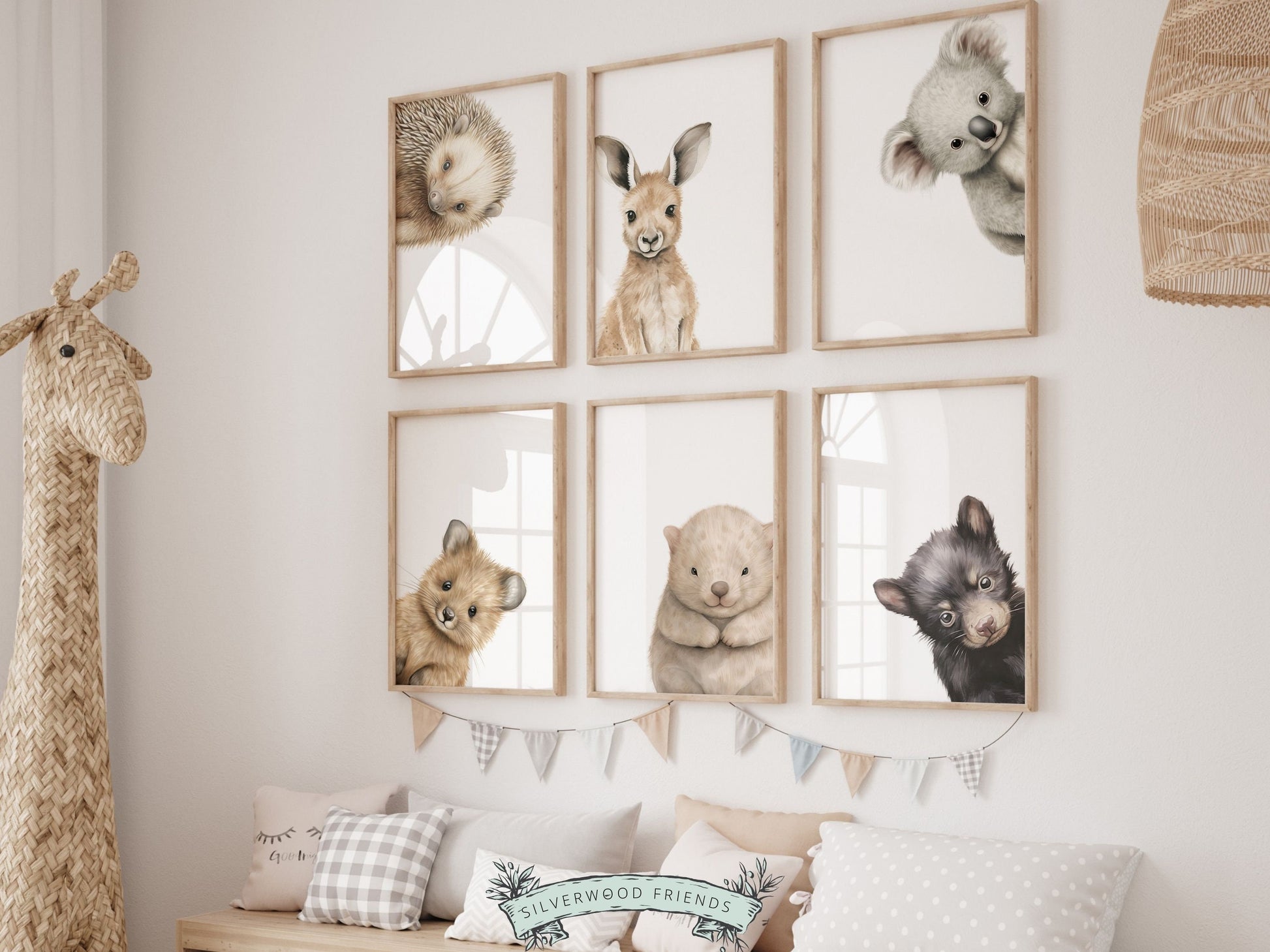 Peeking Australian Animal Nursery Prints