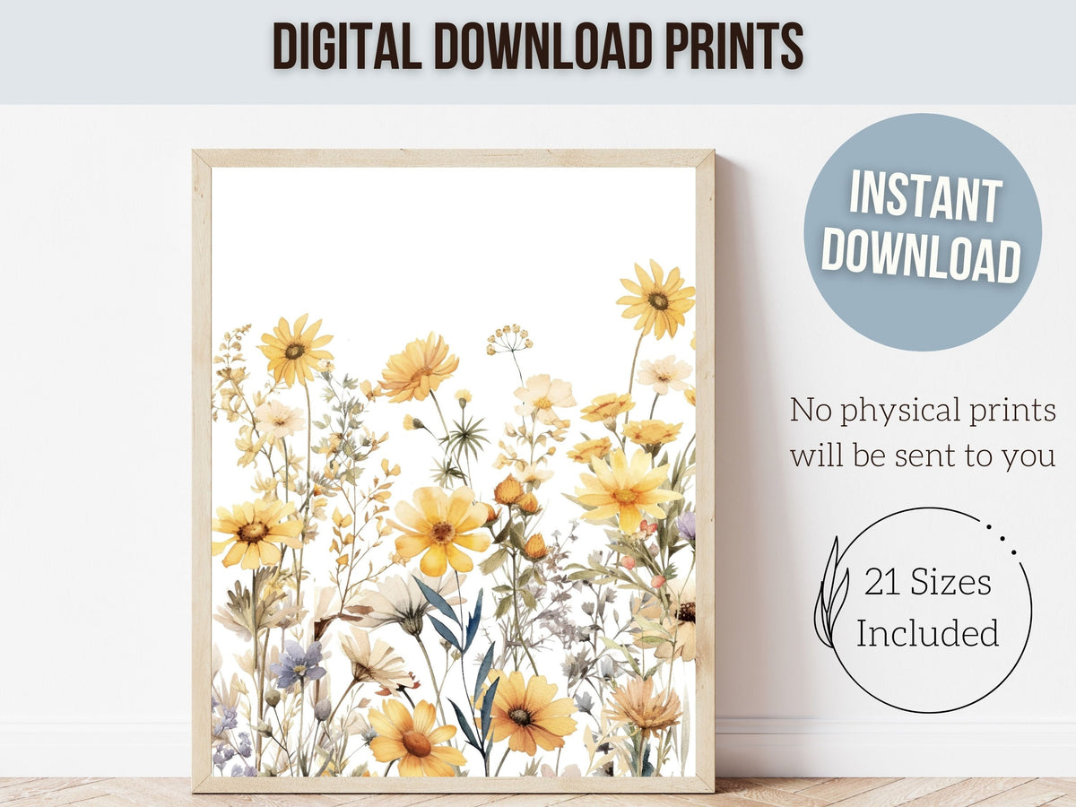 Yellow Wildflower Nursery Print Set of 3 – Silverwood Friends
