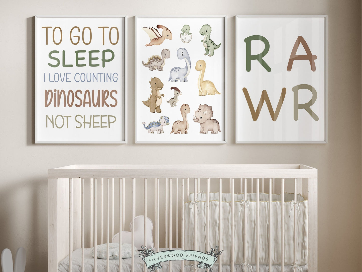 Infuse your baby boys nursery with charm and inspiration using our Set of 3 Dinosaur Nursery Prints, featuring adorable watercolor dinosaurs paired with uplifting quotes. Perfect for your dinosaur lovers bedroom and as a dinosaur baby shower gift.