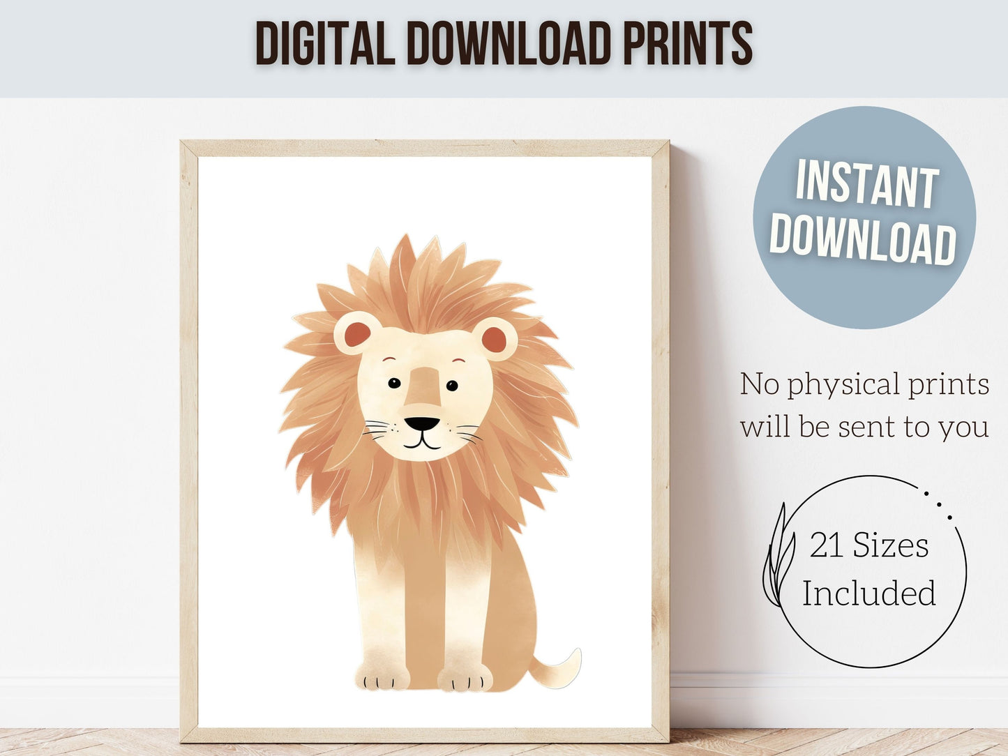 Safari Animal Nursery Prints, Boho Safari Nursery Decor, Gender Neutral Newborn Gift, Jungle Animal Neutral Nursery Wall Art Digital Prints