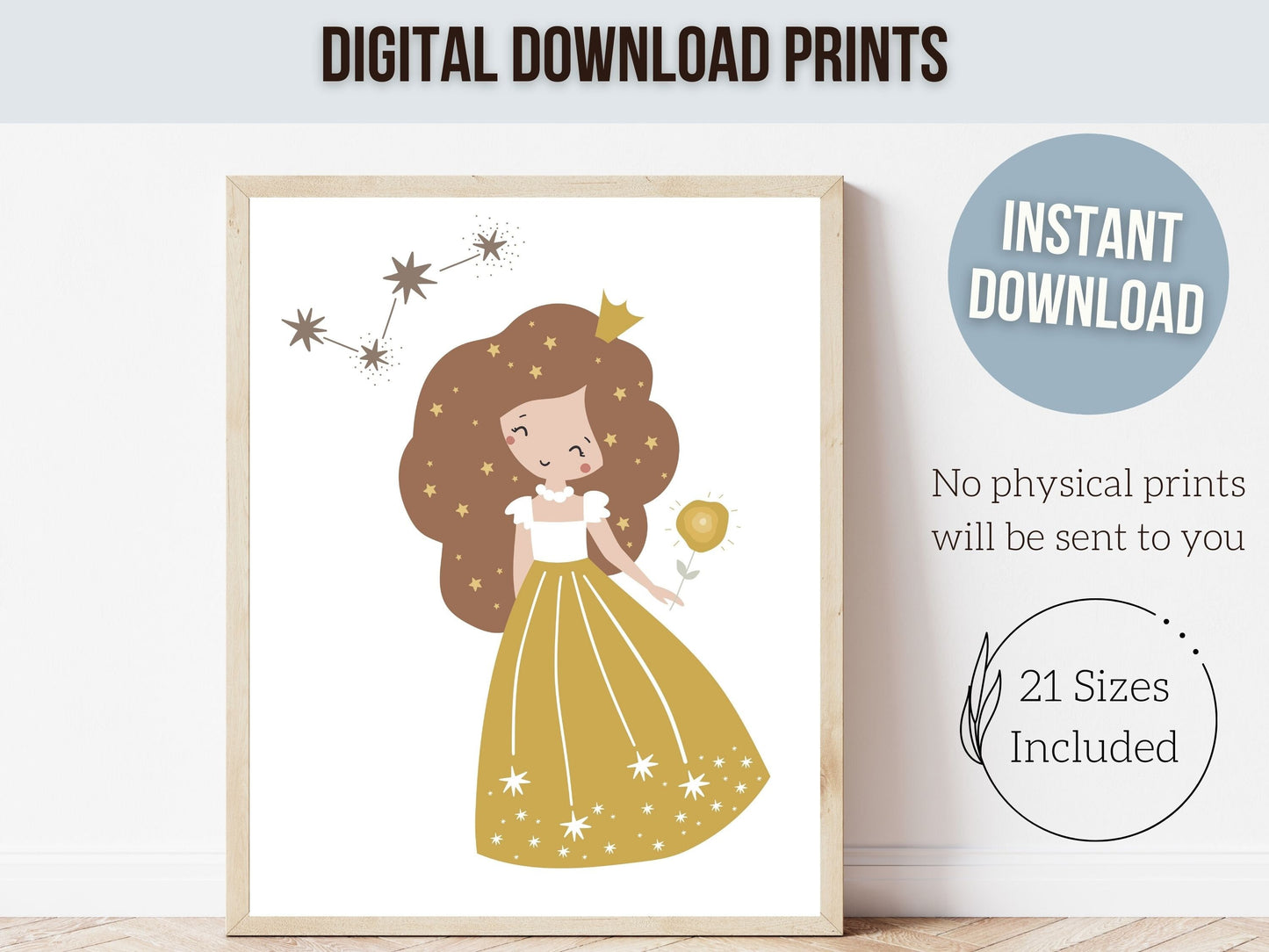 Fairytale Nursery Prints, Baby Girl Nursery Print, Princess Theme Nursery Decor, Newborn Gift, Celestial Unicorn Nursery Decor Digital Print