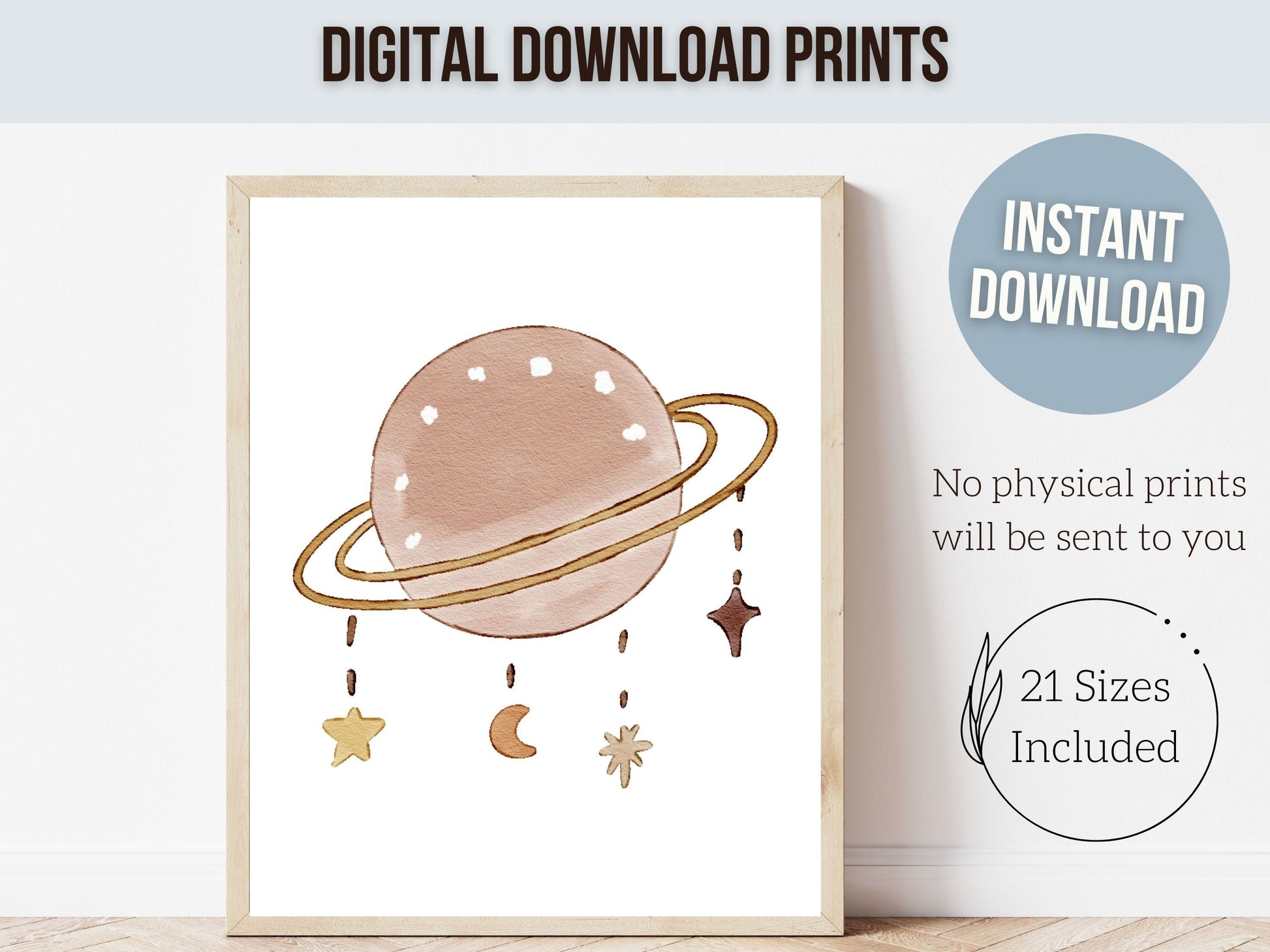 Celestial Nursery Print, Gender Neutral Boho Rainbow Nursery Decor, Earthy Nursery Kids Room Decor, Star Cloud Rainbow Nursery Digital Print