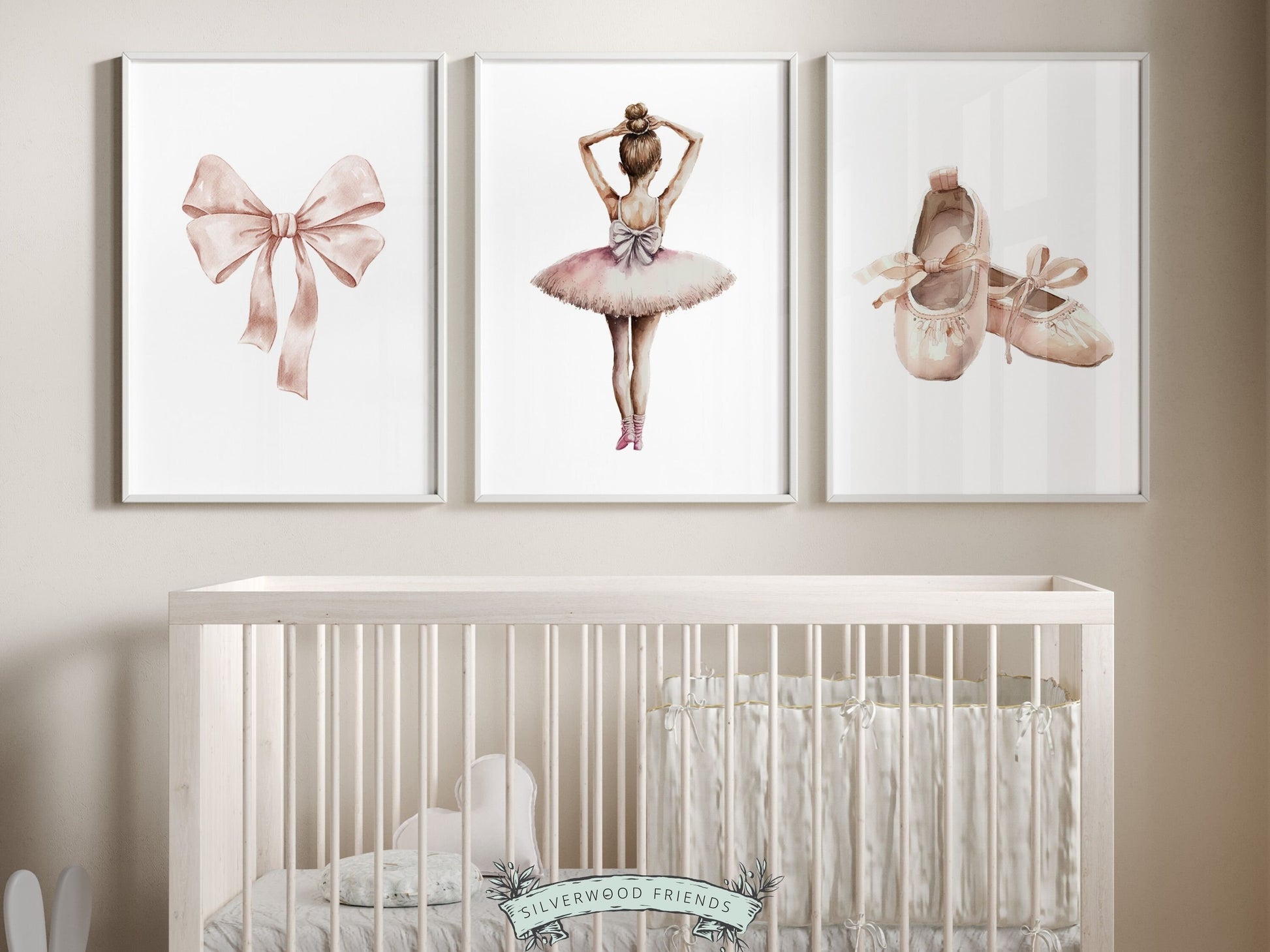 Ballerina Prints, Ballet Nursery Print, Ballerina Nursery Decor, Blush Pink Baby Girl's Nursery Wall Art, Ballet Dancer Gift Digital Prints