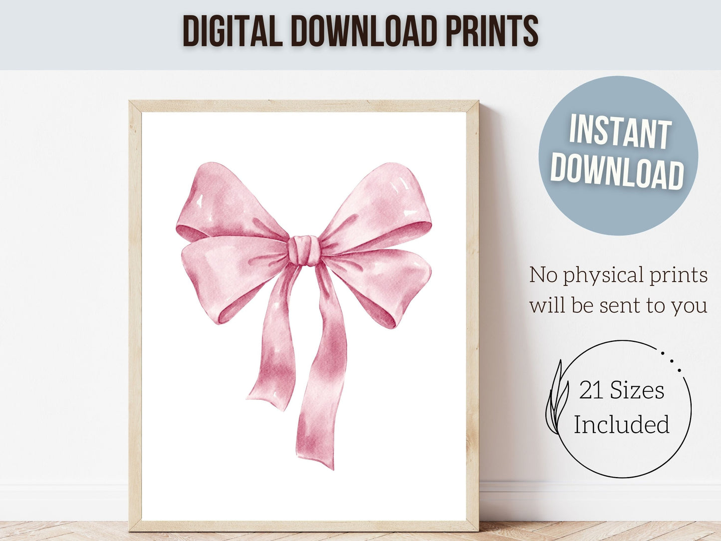 Pink Bow Print, Teen Room Decor, Preppy Balletcore Wall Art Poster, Coquette Room Decor, Newborn Baby Girls Pink Nursery Gift Digital Prints