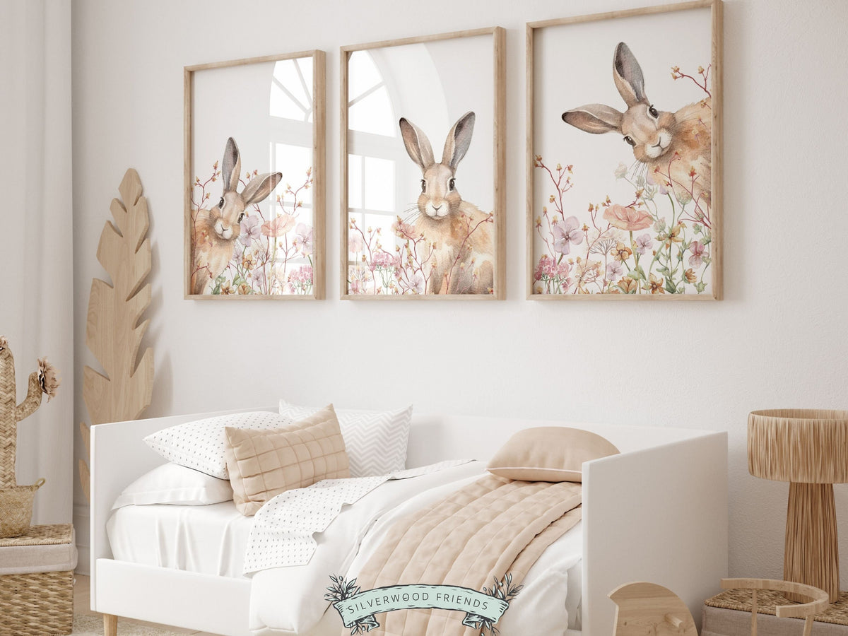 Wildflower Bunny Nursery Prints – Silverwood Friends