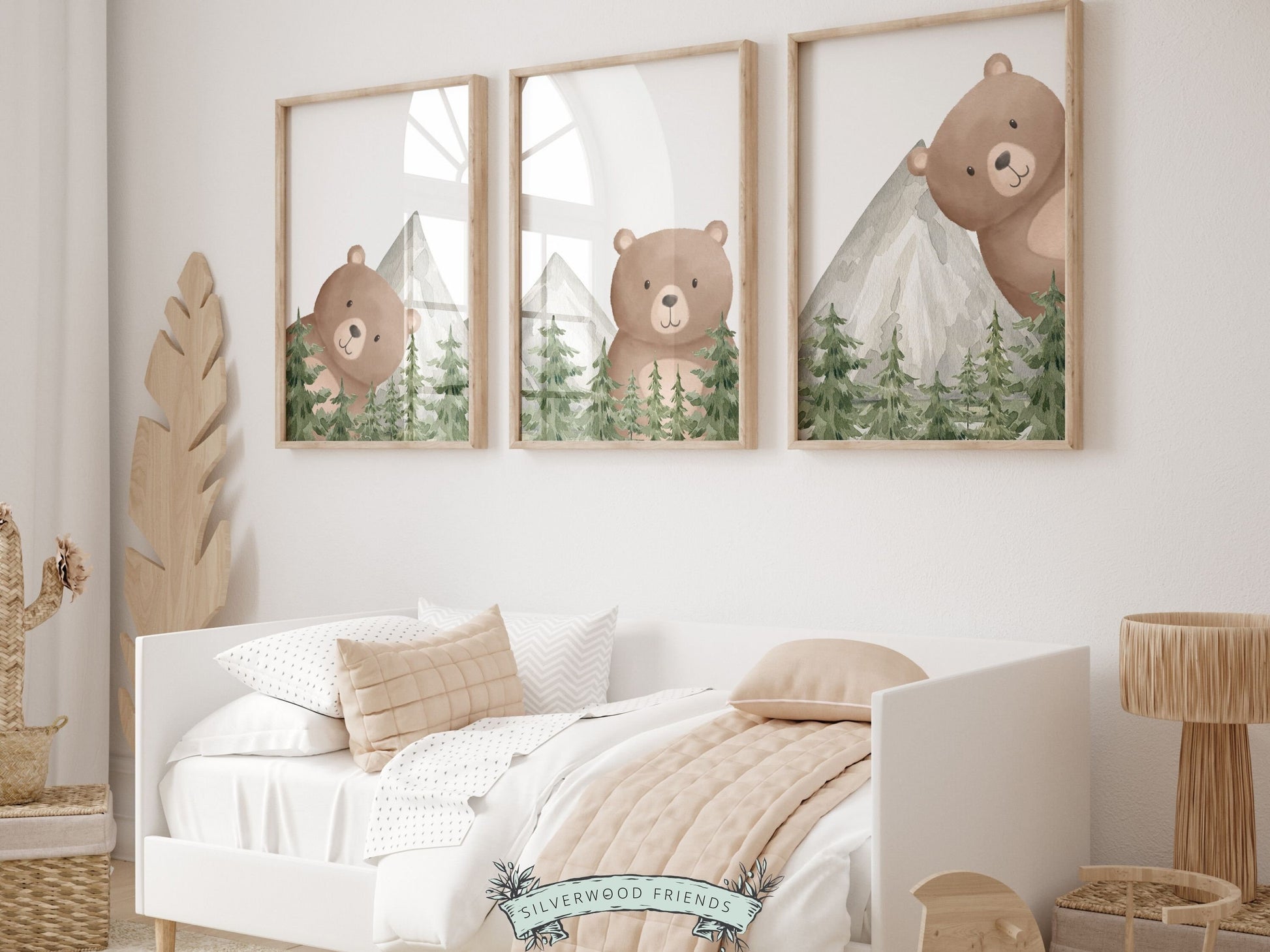 Peeking Bear Nursery Print, Peekaboo Bear Nursery Decor, Woodland Nursery Decor, Baby Bear Nursery Wall Art, Woodland Nursery Digital Prints
