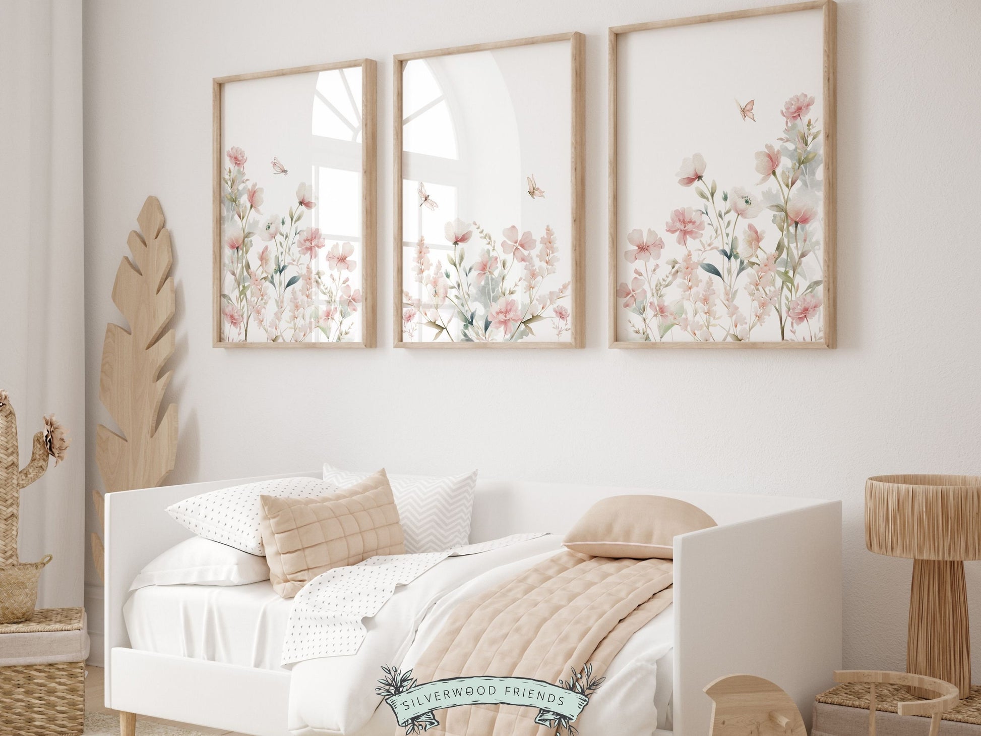 Wildflower Nursery Prints, Boho Floral Nursery Wall Art, Baby Girl Nursery Prints, Baby Girl Wildflower Nursery Decor, Floral Digital Print