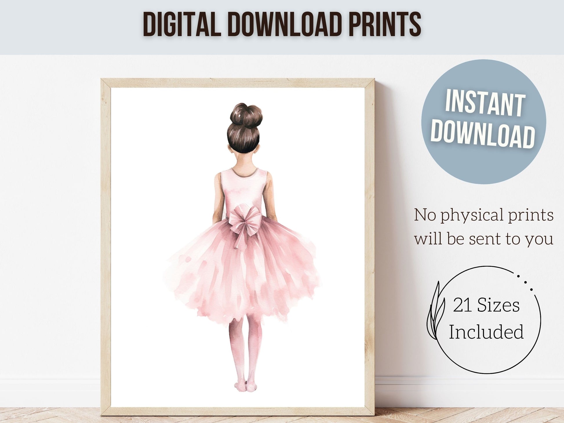 Ballet Nursery Wall Art, Ballerina Nursery Decor, Baby Girls Pink Ballet Nursery Print, Pink Girl's Room Dancing Bedroom Decor Digital Print